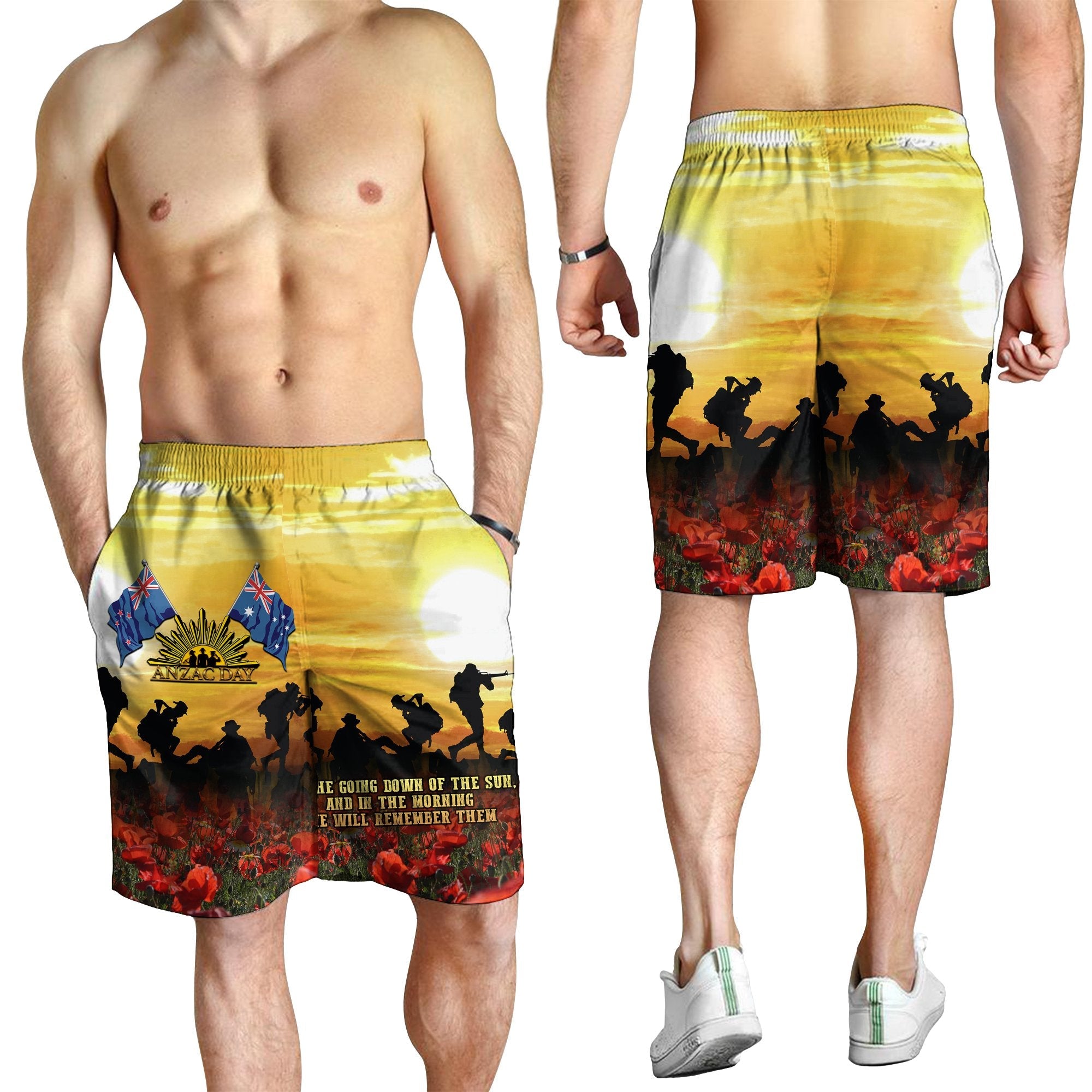 ANZAC Men Shorts - Australian and New Zealand Army Corps - Vibe Hoodie Shop