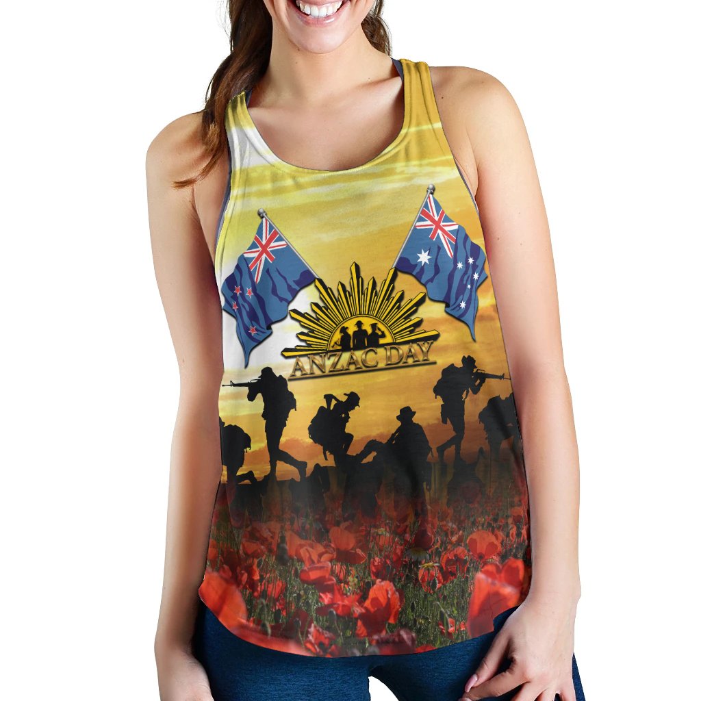 ANZAC Women's Racerback Tank - Australian and New Zealand Army Corps - Vibe Hoodie Shop