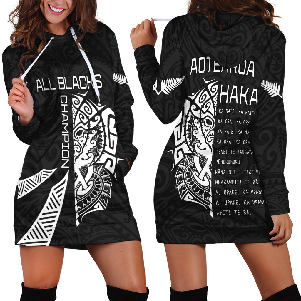 New Zealand Rugby Hoodie Dress Haka All Black mix Ta Moko - Vibe Hoodie Shop