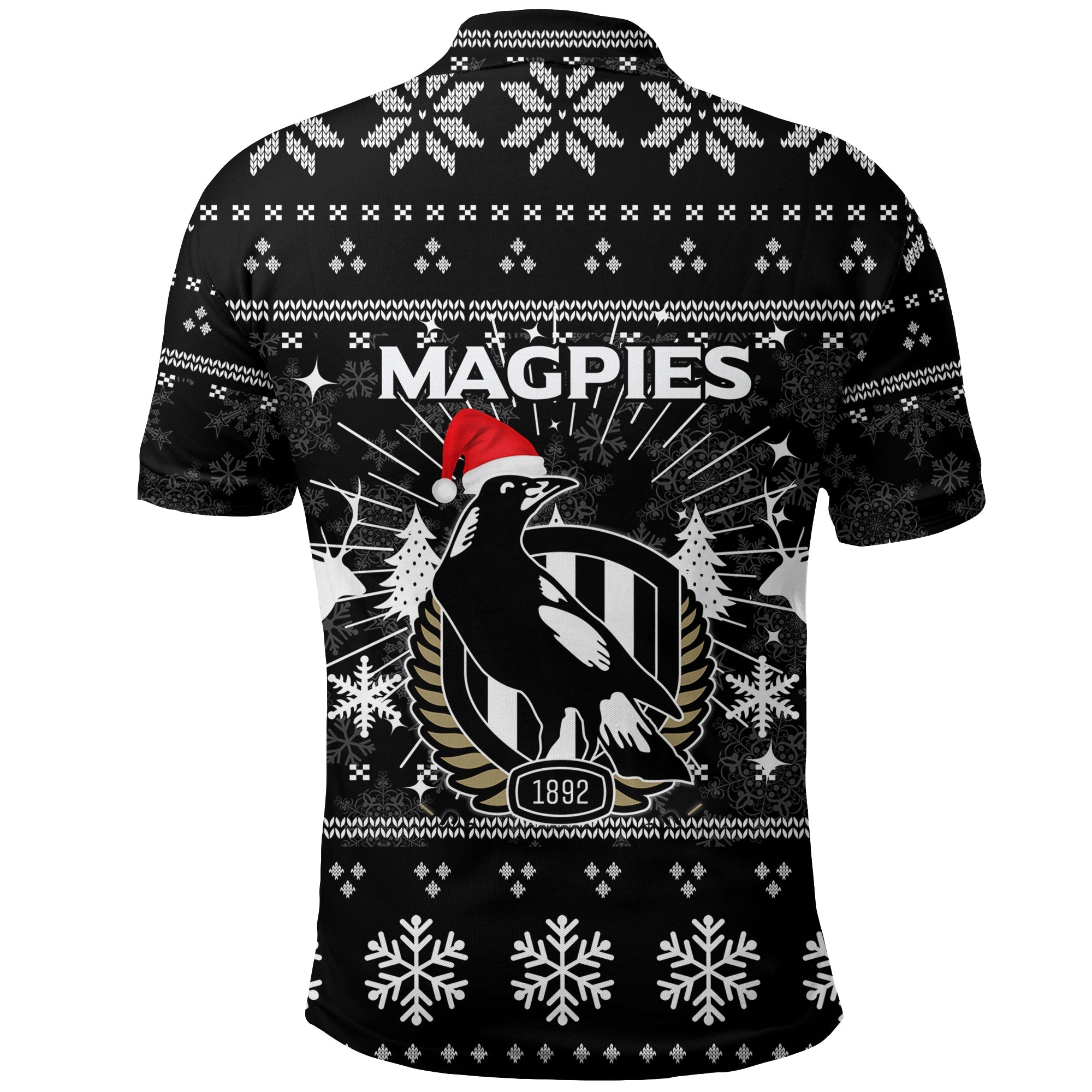 Collingwood Magpies Polo Shirt - Christmas Ugly Style - - Vibe Hoodie Shop