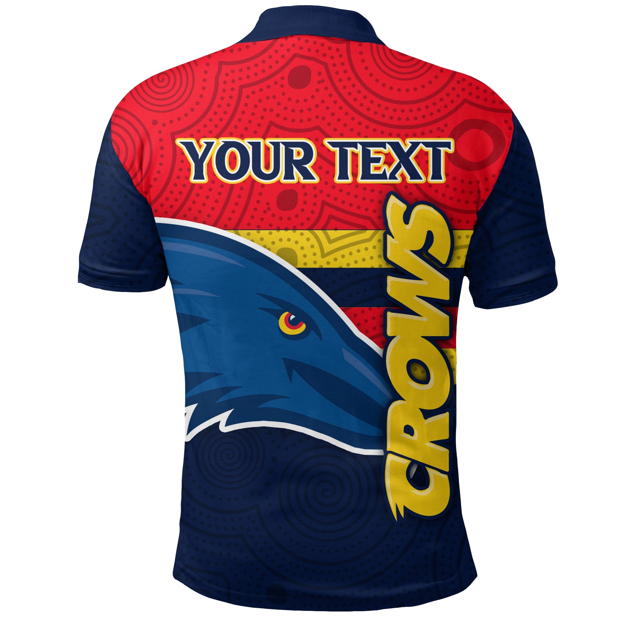 (Custom Personalised) Adelaide Crows Polo Shirt - Aboriginal Dot Painting - - Vibe Hoodie Shop