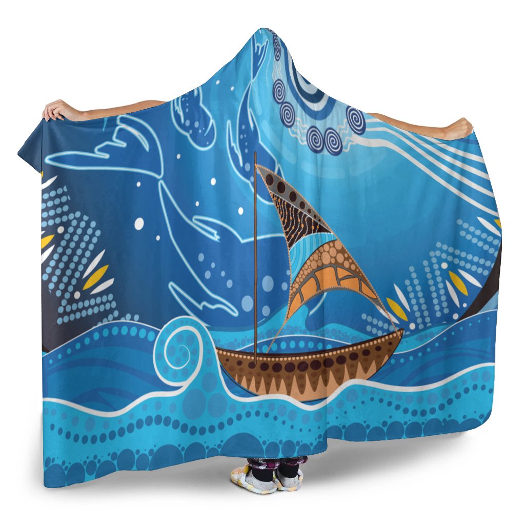 hoodie-blanket-aboriginal-view-sea-with-fish-and-boat