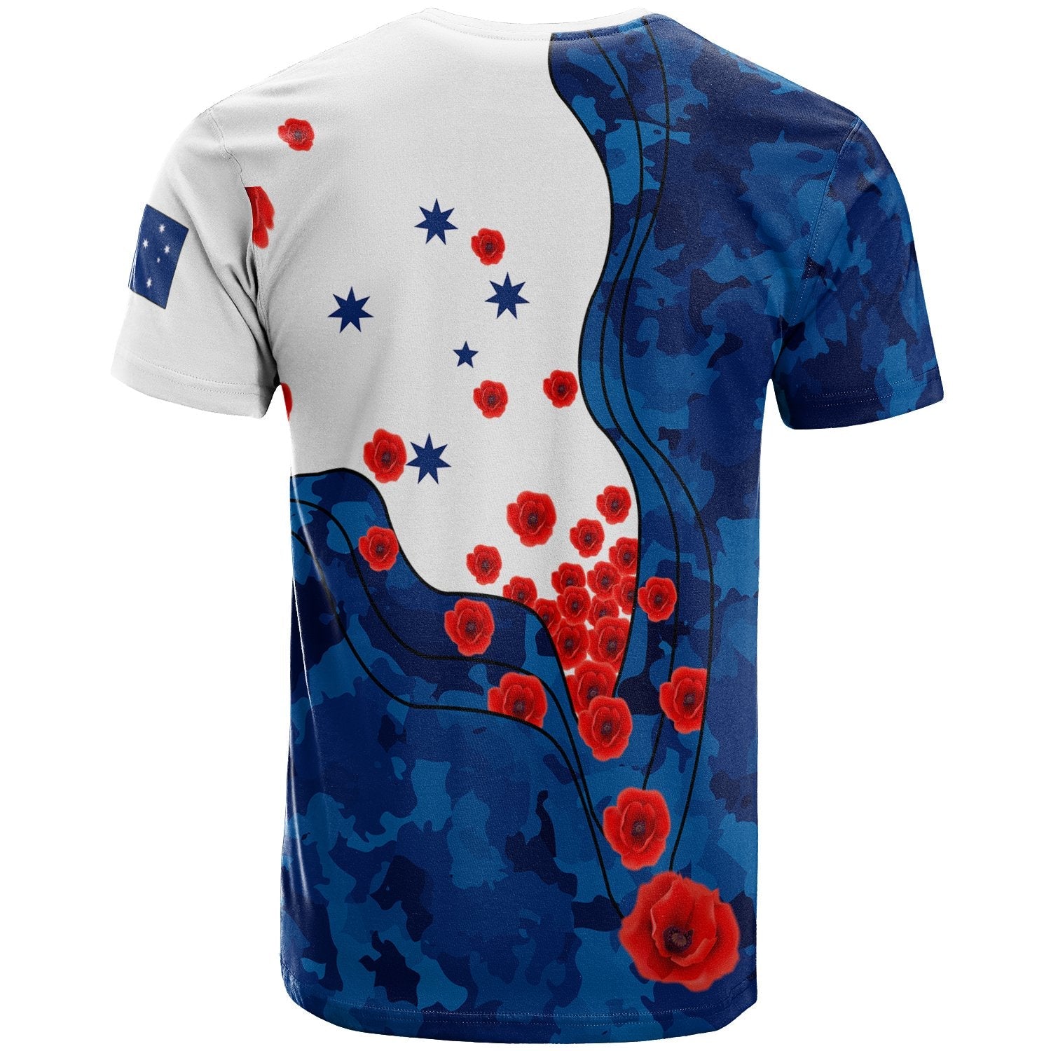 ANZAC Lest We Forget T shirt - Australian Flag Color - - Vibe Hoodie Shop