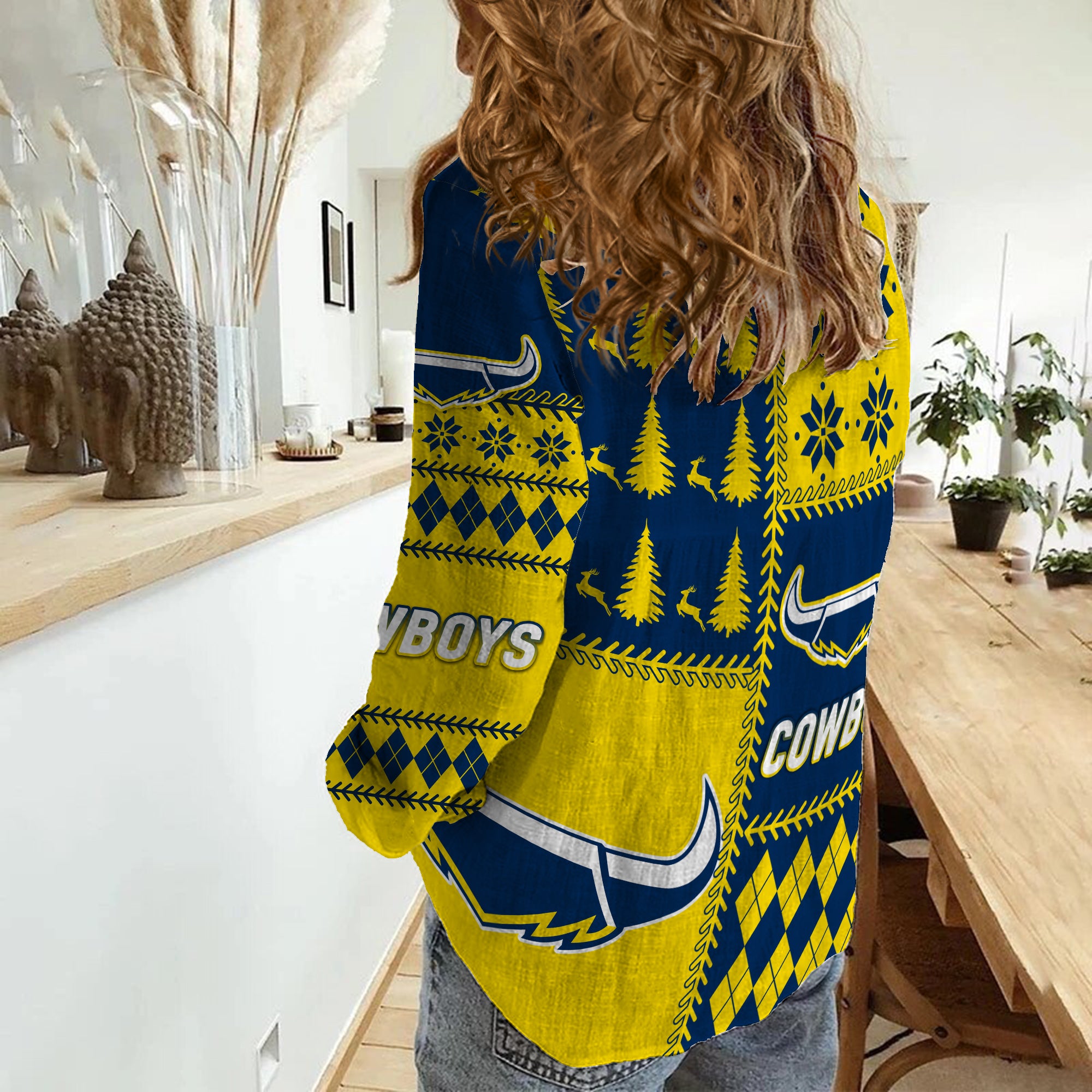 Cowboys Rugby Christmas 2022 Style Women Casual Shirt - - Vibe Hoodie Shop