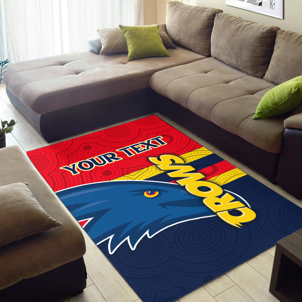 (Custom Personalised) Adelaide Crows Area Rug - Aboriginal Dot Painting - - Vibe Hoodie Shop