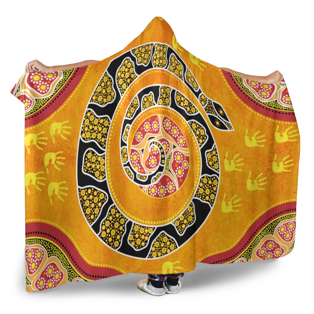 hooded-blanket-aboriginal-unique-style-snake-orange-color-2021