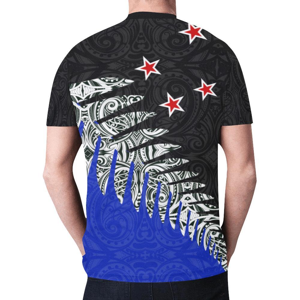 New Zealand Flag Shirt, Maori Tattoo Silver Fern T shirt - Vibe Hoodie Shop