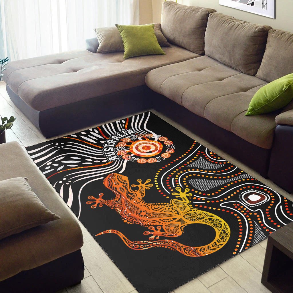 Aboriginal Area Rug - Lizard Sunshine - Vibe Hoodie Shop