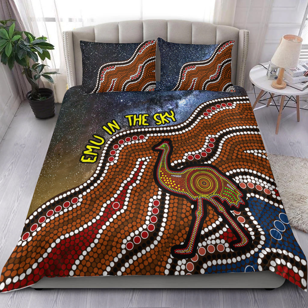 Emu In The Sky Australia Aboriginal Bedding Set - - Vibe Hoodie Shop