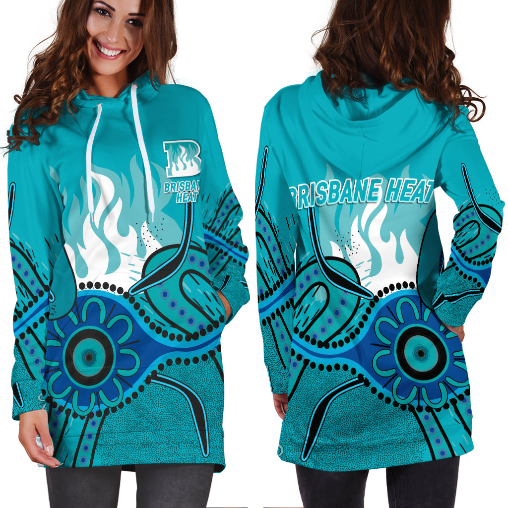 Brisbane Heat Aboriginal Cricket 2022 Hoodie Dress - - Vibe Hoodie Shop