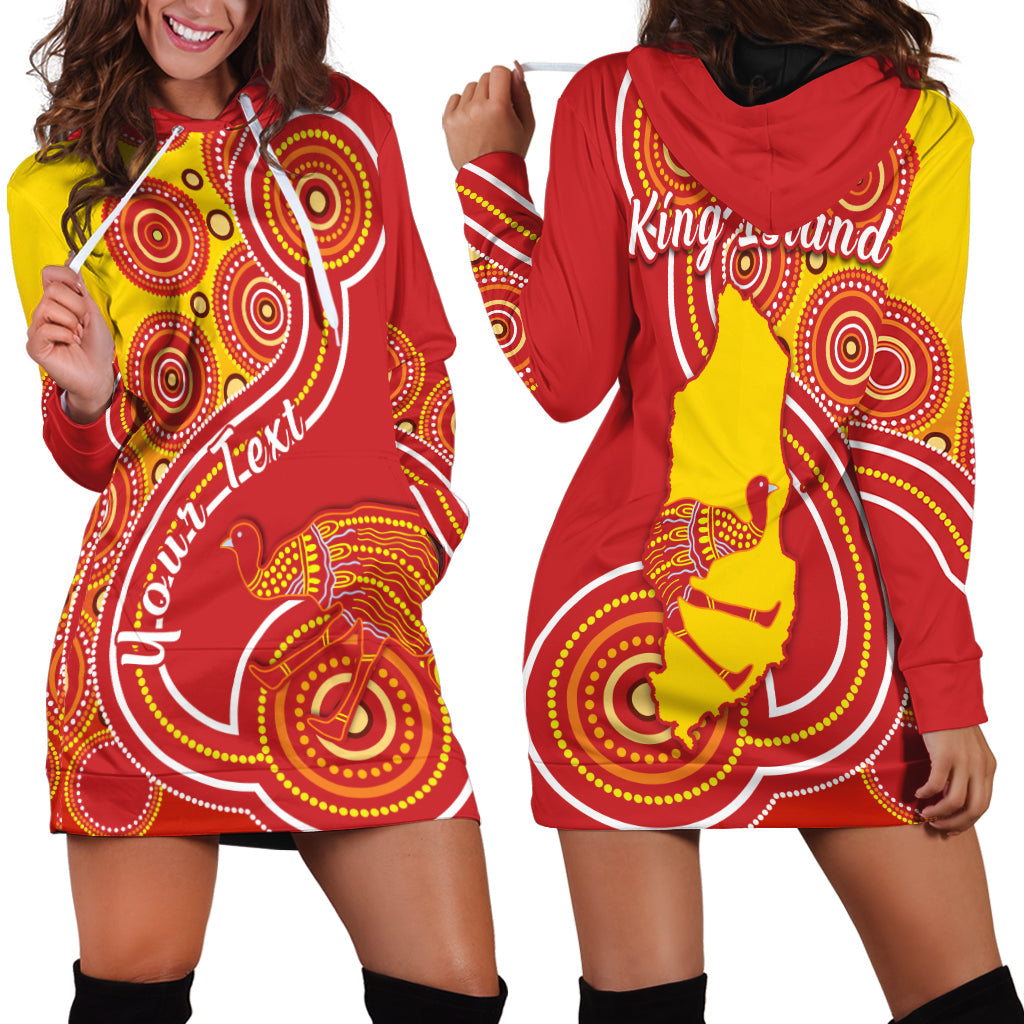 (Custom Personalised) King Islands Hoodie Dress Emu Aboriginal Tasmania Australia - Vibe Hoodie Shop