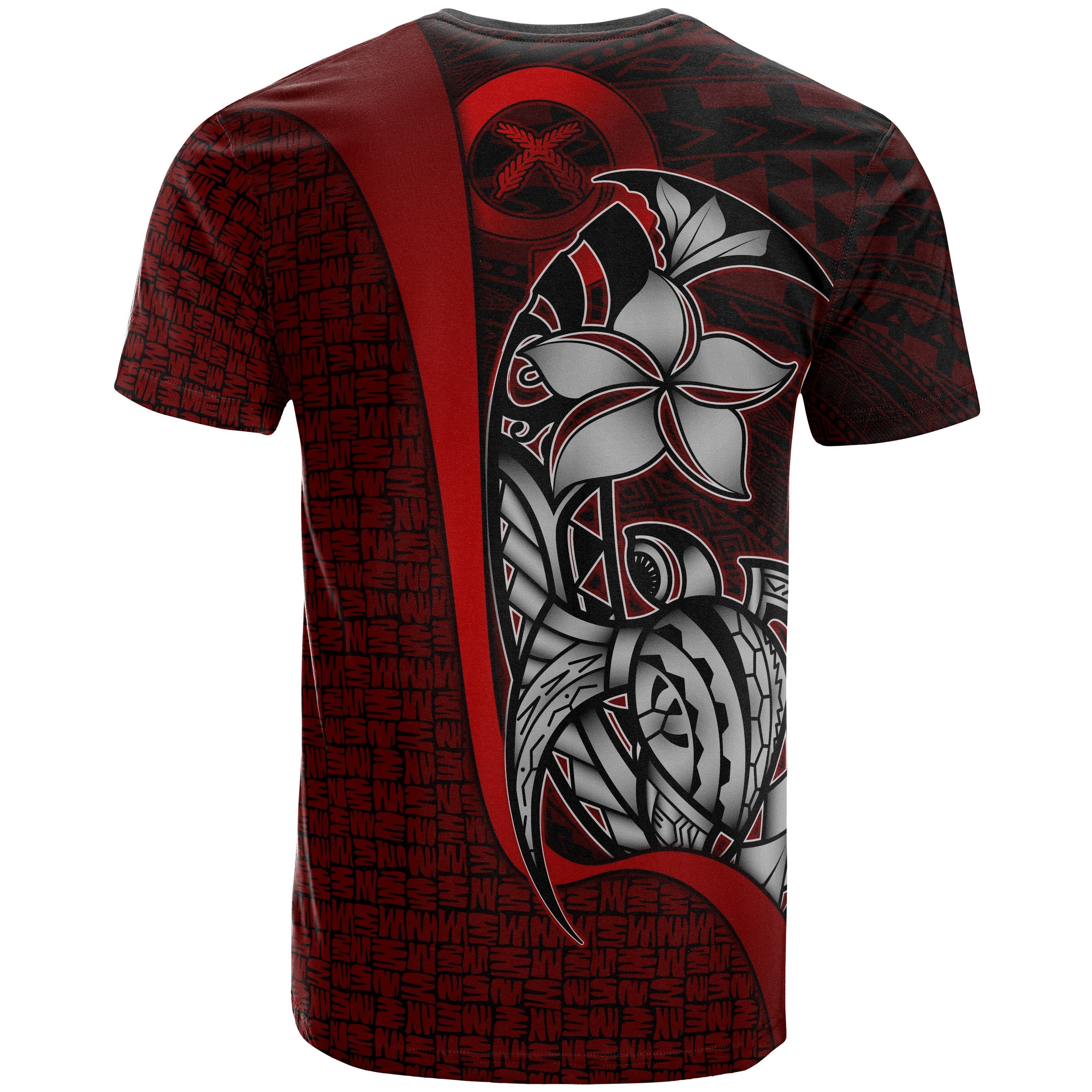 Vanuatu T shirt Red - Turtle With Hook - Vibe Hoodie Shop