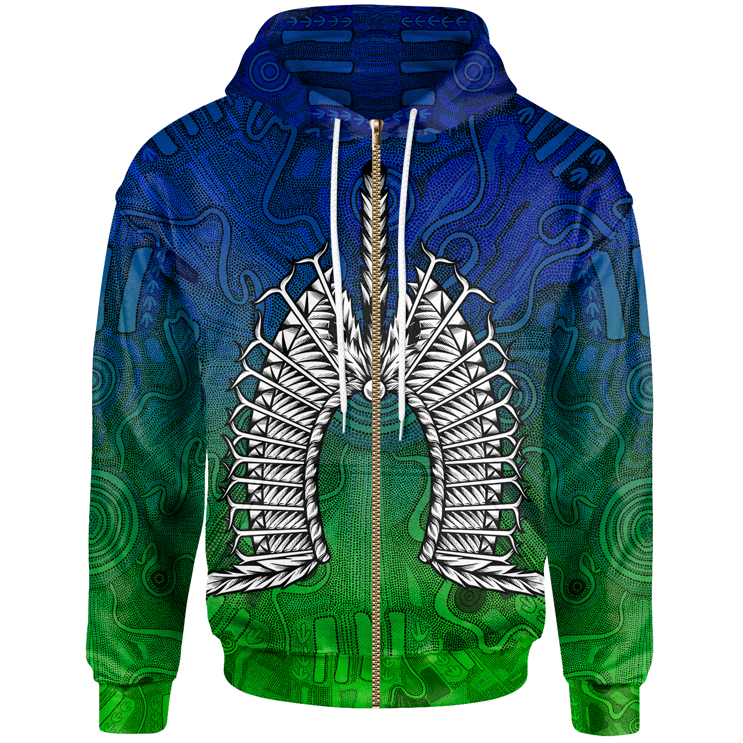 Torres Strait Islanders Zip - Up Hoodie - Dhari Mask - Vibe Hoodie Shop