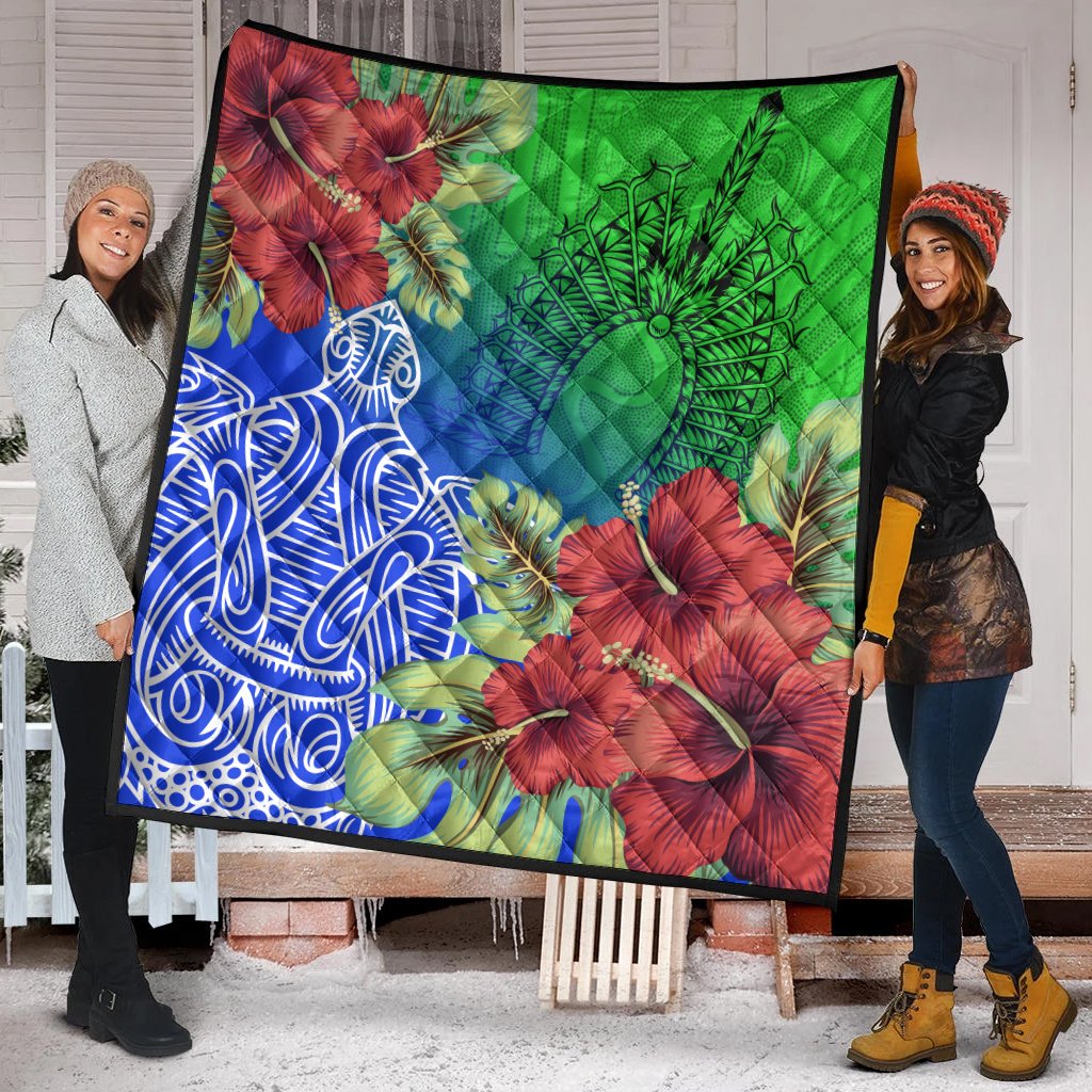 Torres Strait Islanders Quilt - Ocean Hibiscus - Vibe Hoodie Shop