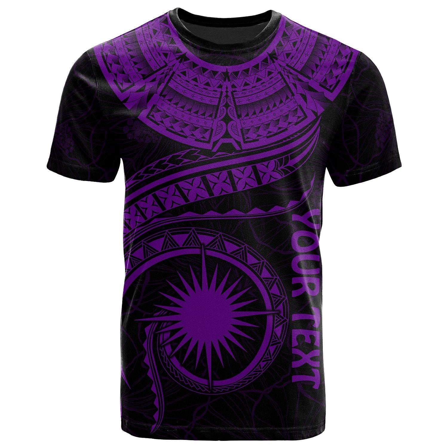 Marshall Islands Polynesian Personalised T shirt - Marshall Islands Waves (Purple) - Vibe Hoodie Shop