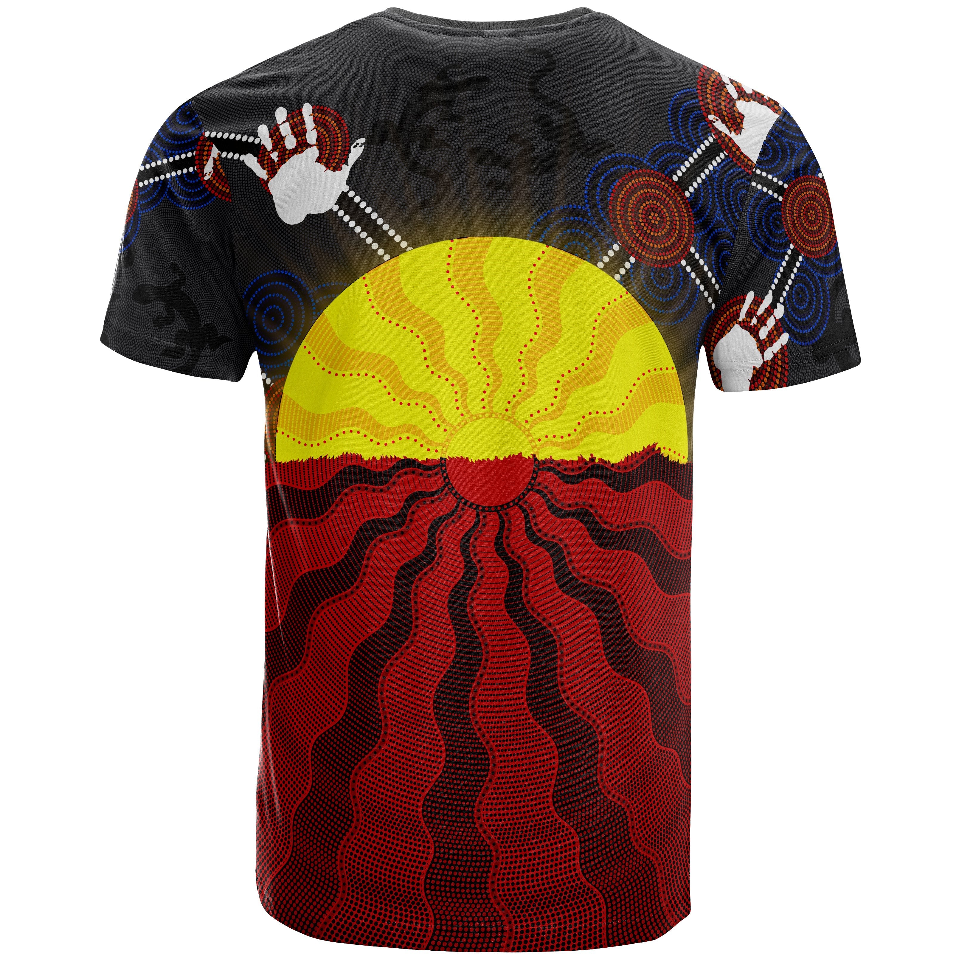 Aboriginal T shirts, Aboriginal Lives Matter Flag Sun Dot Painting - Vibe Hoodie Shop