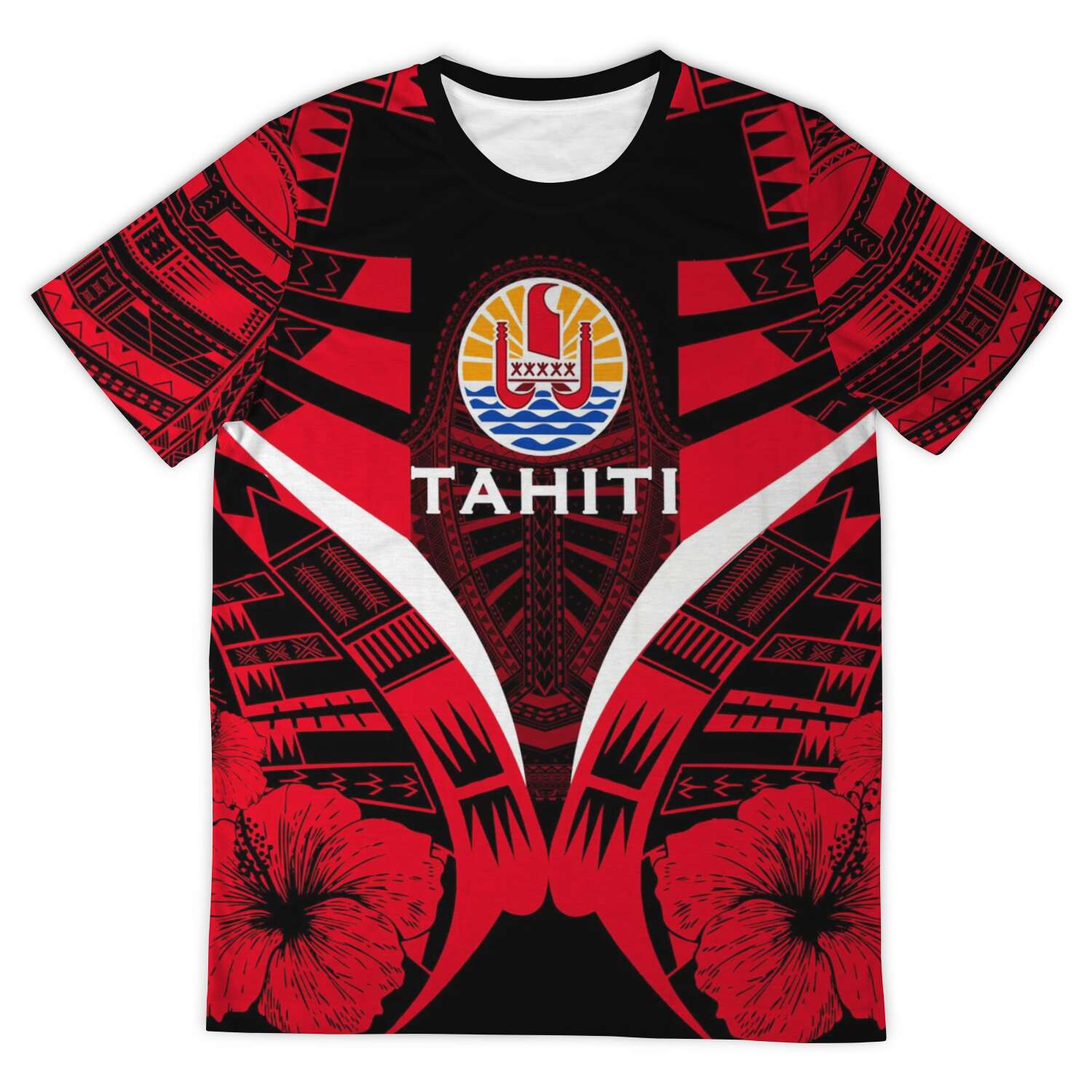 Tahiti Tattoo T shirt Hibiscus - Vibe Hoodie Shop