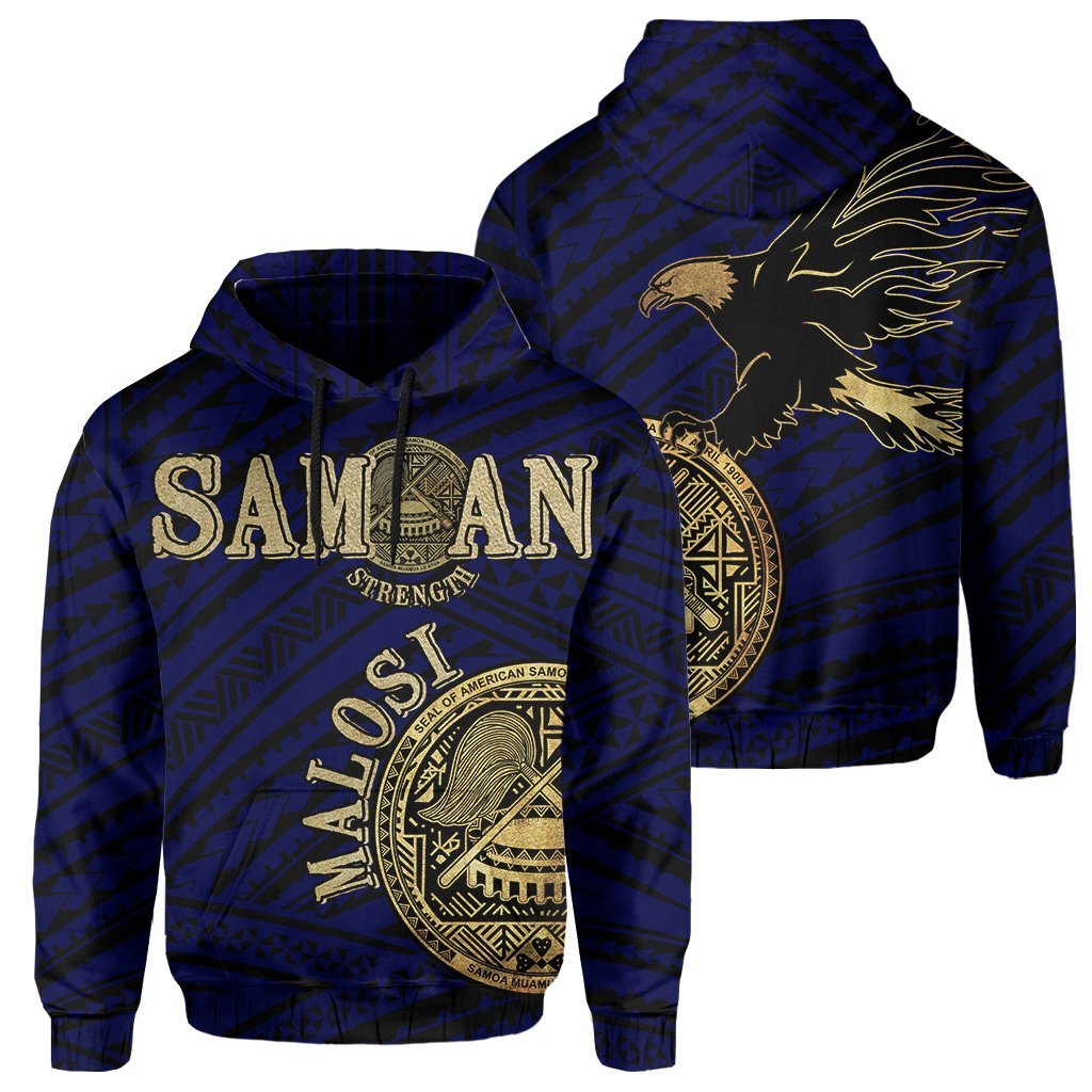 American Samoa Coat Of Arms Bald Eagle Polynesian Hoodie Gold - Vibe Hoodie Shop