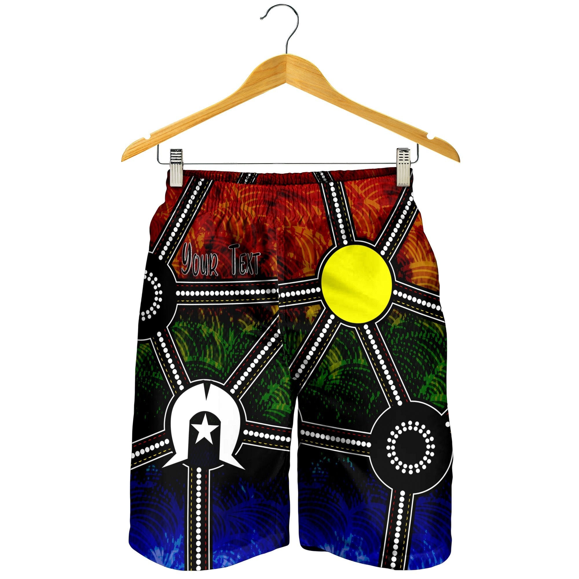 Custom NAIDOC Week 2021 Men Shorts, Aboriginal Geometric Style - Vibe Hoodie Shop