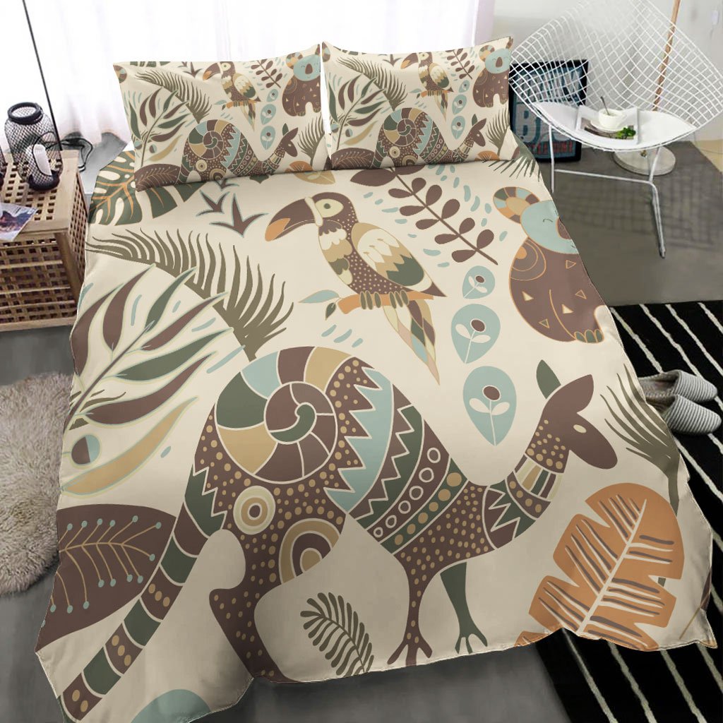 Aboriginal Bedding Set - Australian Animals - Vibe Hoodie Shop