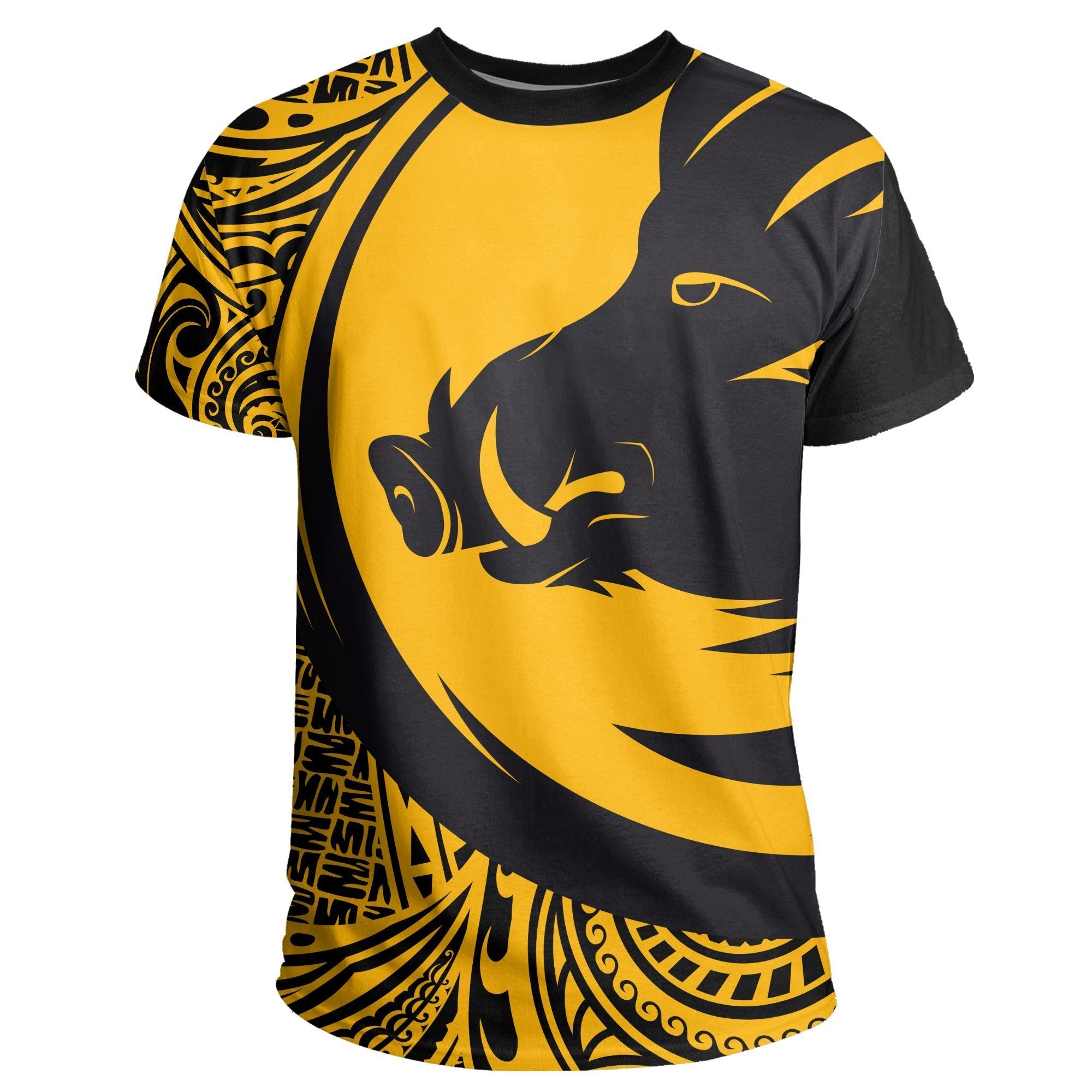 Vanuatu T shirt - Tribal Boar's Tusk - Yellow - Vibe Hoodie Shop