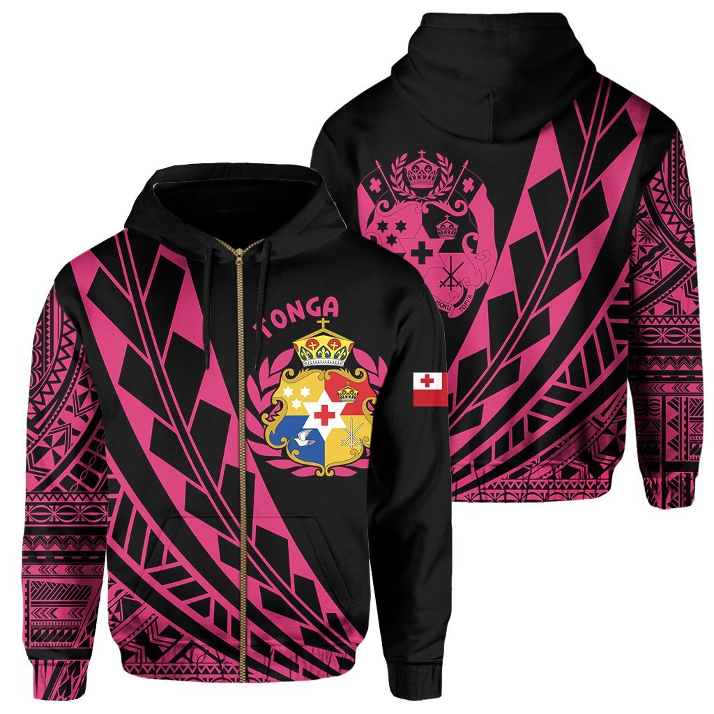 Tonga Zip Hoodie - Nesian Pink - Vibe Hoodie Shop