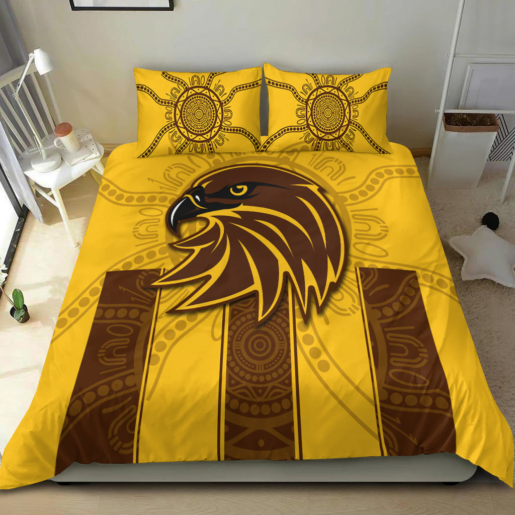 Hawks Indigenous Bedding Set Hawthorn Football - Vibe Hoodie Shop