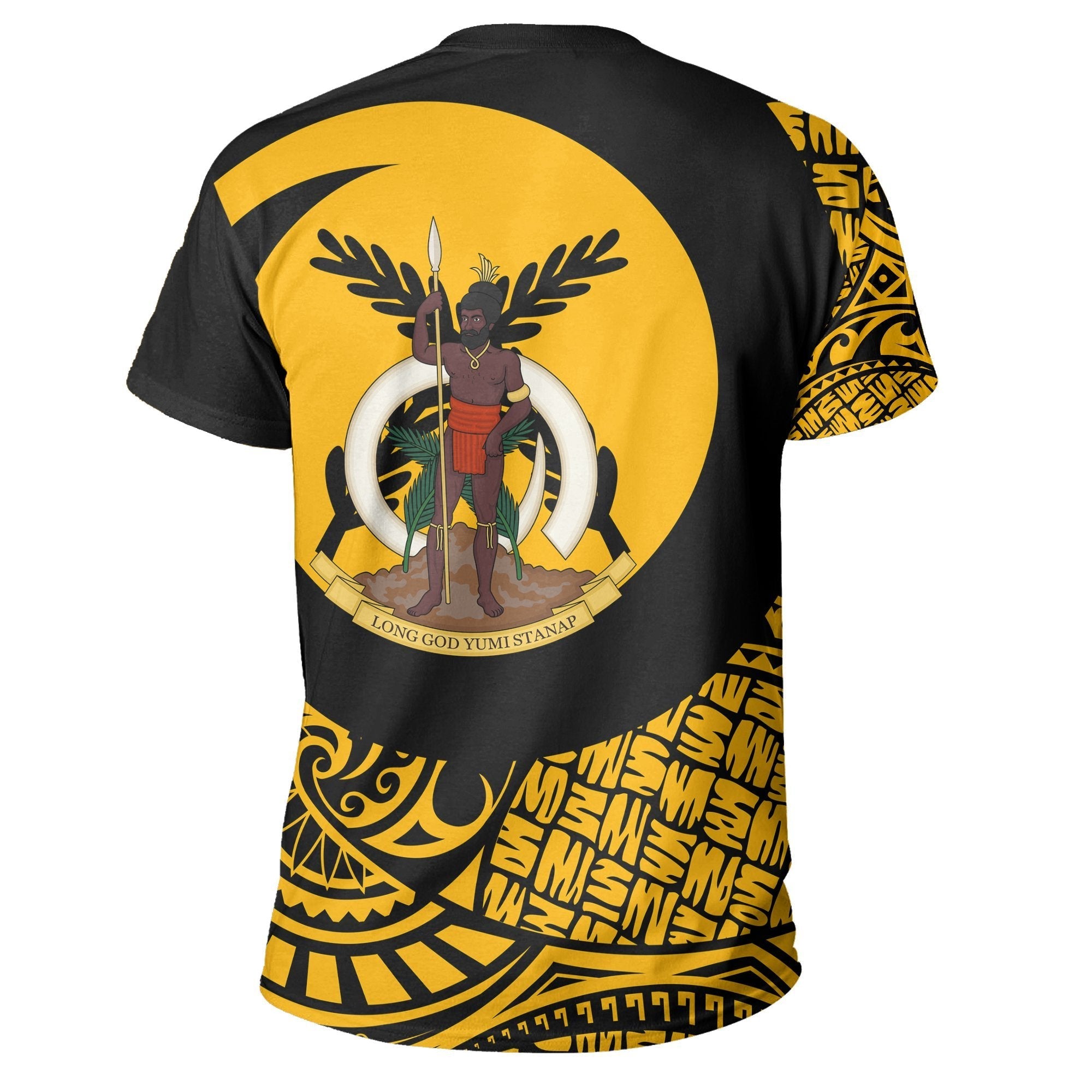 Vanuatu T shirt - Tribal Boar's Tusk - Yellow - Vibe Hoodie Shop