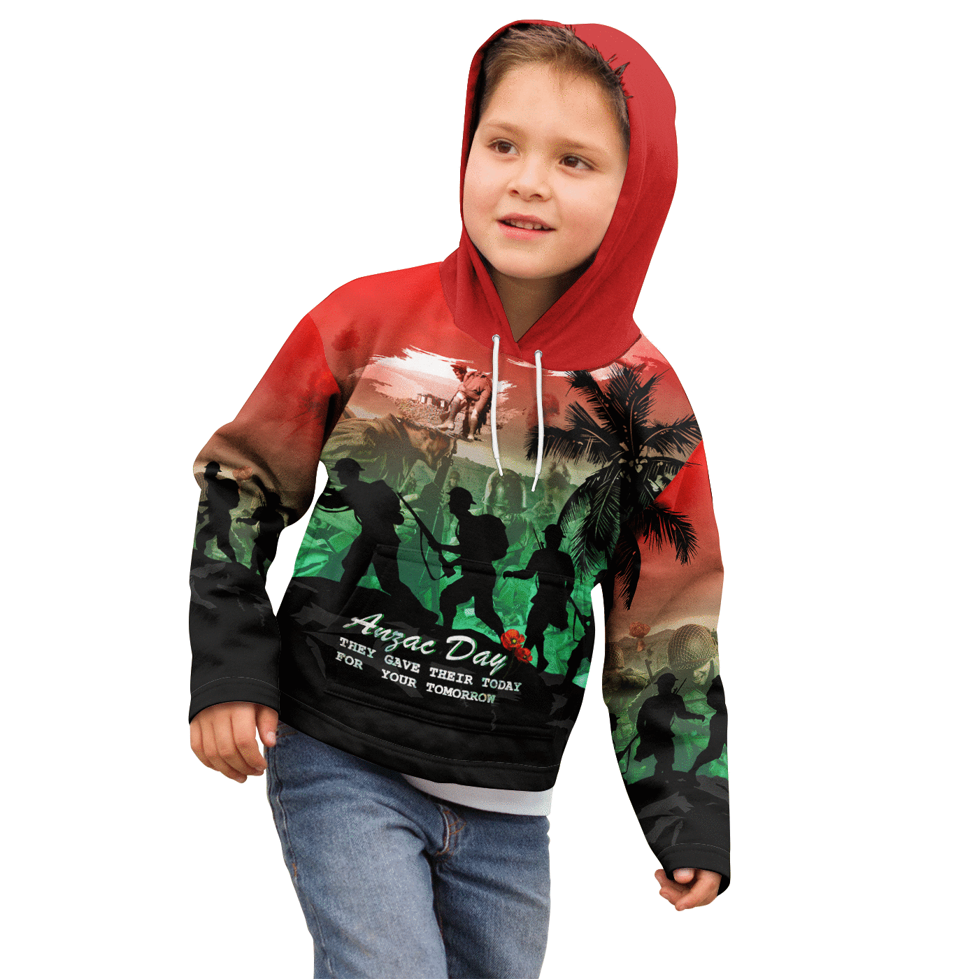 ANZAC Hoodie Kids - They Gave Their Today For Your Tomorrow - Vibe Hoodie Shop
