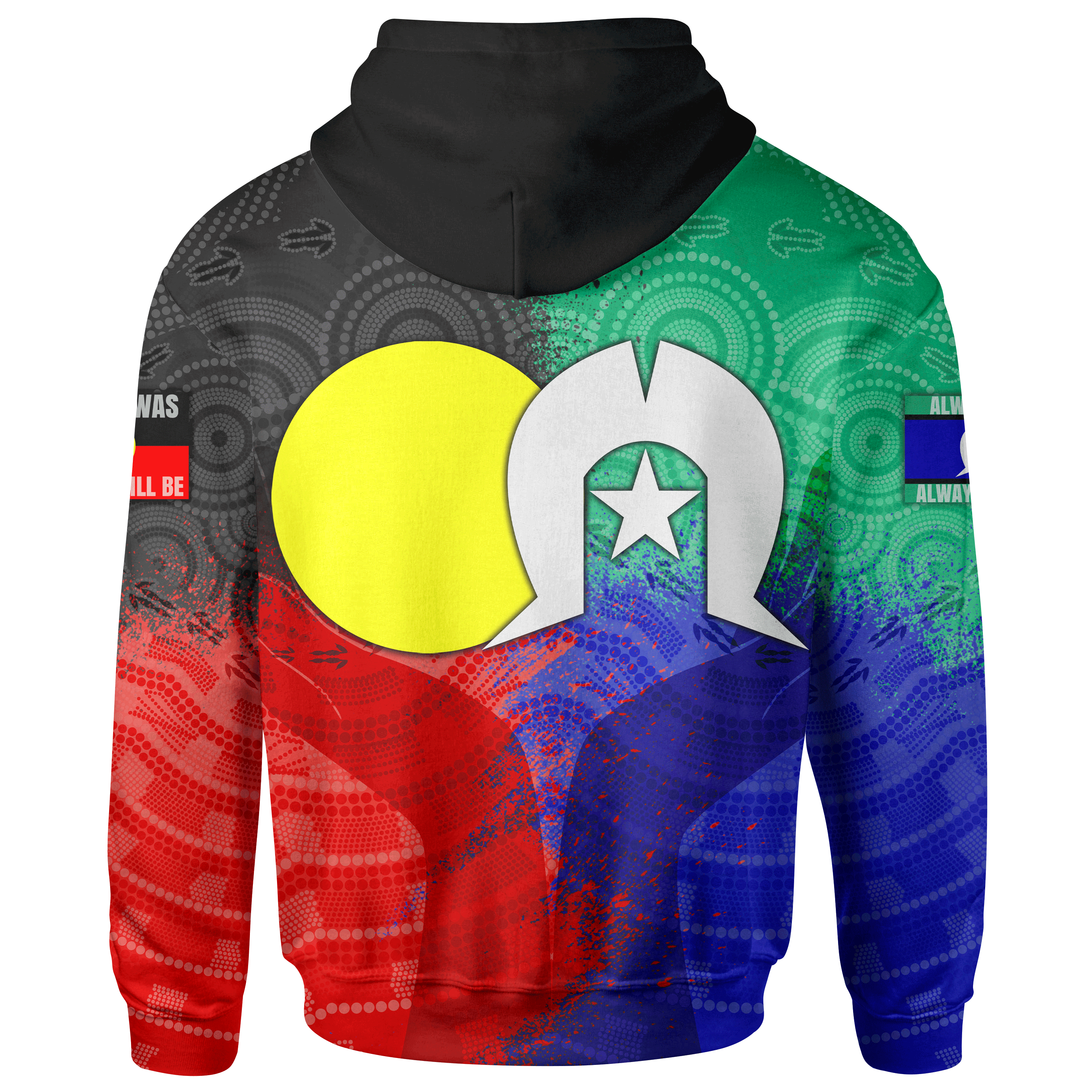 Aboriginal Zip - Up Hoodie, Australia NAIDOC Week Indigenous Flag Style - Vibe Hoodie Shop