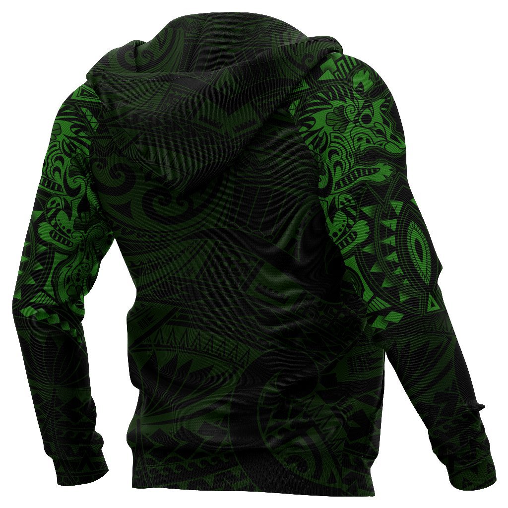 New Zealand Hoodie, Maori Tattoo Wolf Dragon Pullover Hoodie - Green - Vibe Hoodie Shop