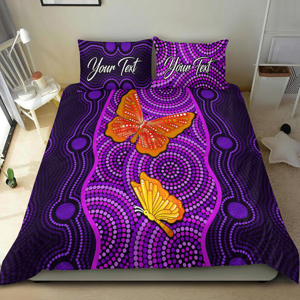 (Custom Personalised) Aboriginal Dot Bedding Set Butterfly Natural Beauty - Vibe Hoodie Shop