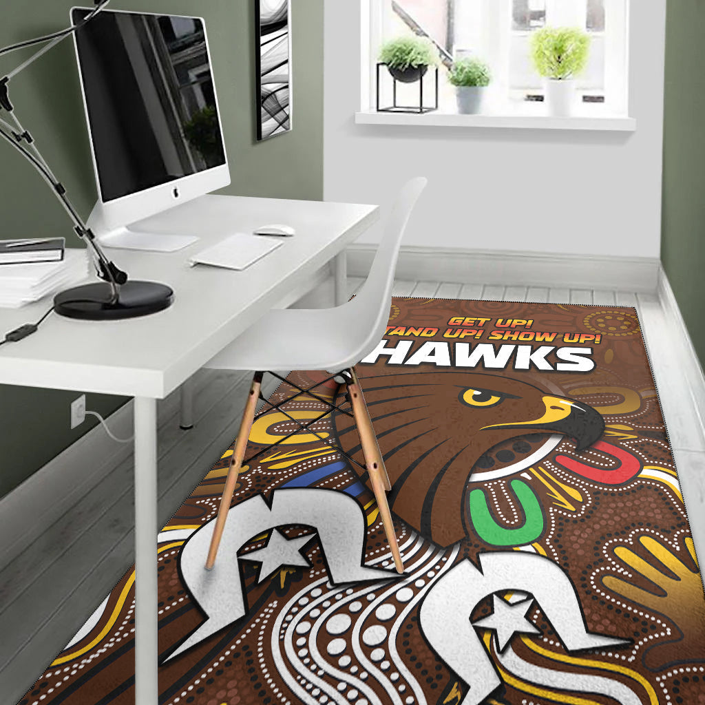 Hawks NAIDOC Week Area Rug Hawthorn Football Aboriginal - Vibe Hoodie Shop