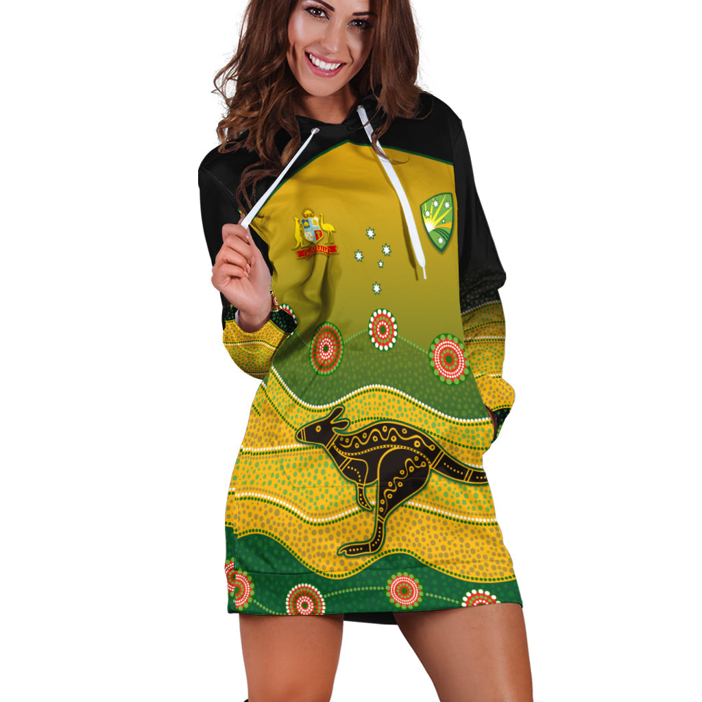 (Custom Personalised) Cricket Australia Hoodie Dress Indigenous Kangaroo - Vibe Hoodie Shop