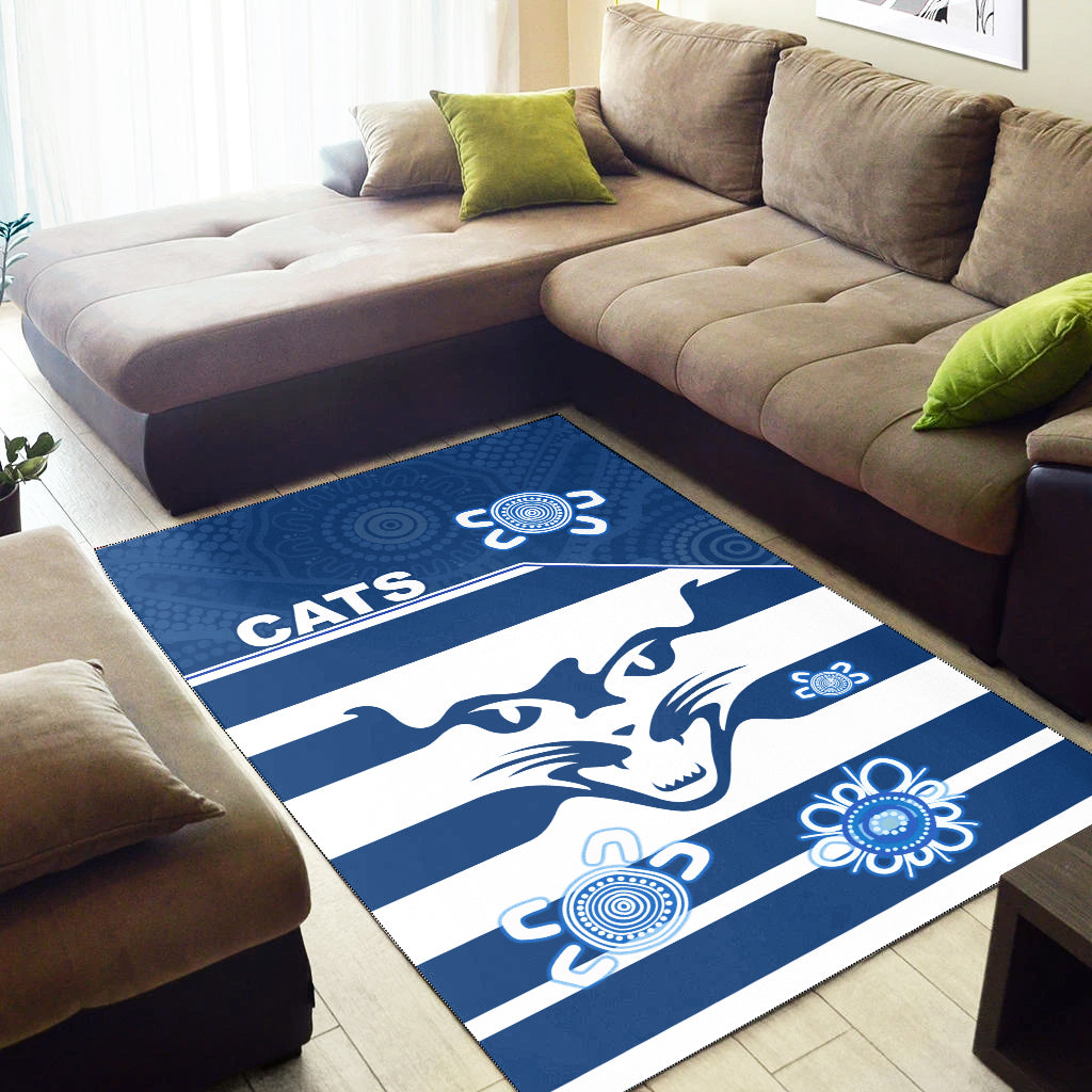 Cats Football Area Rug Geelong Indigenous - Vibe Hoodie Shop