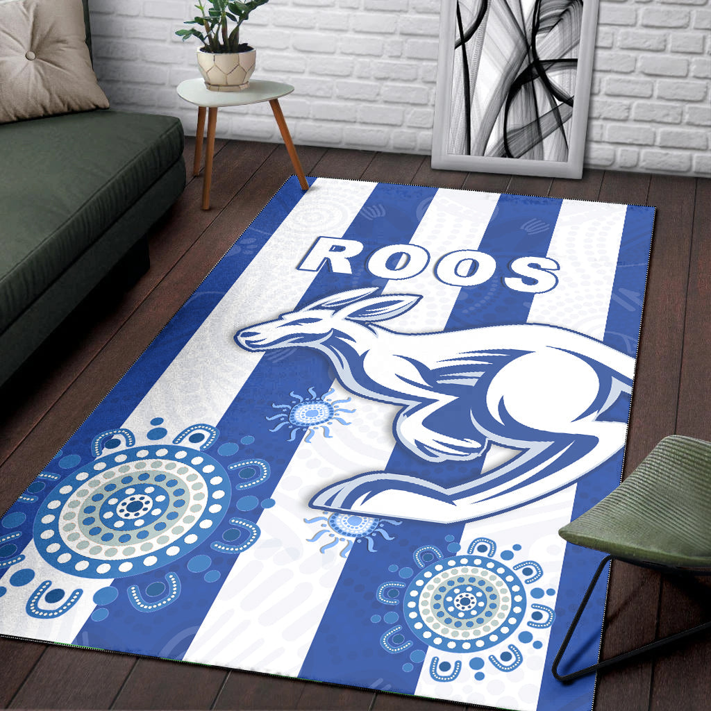 Roos Football North Melbourne Area Rug Simple Indigenous - Vibe Hoodie Shop