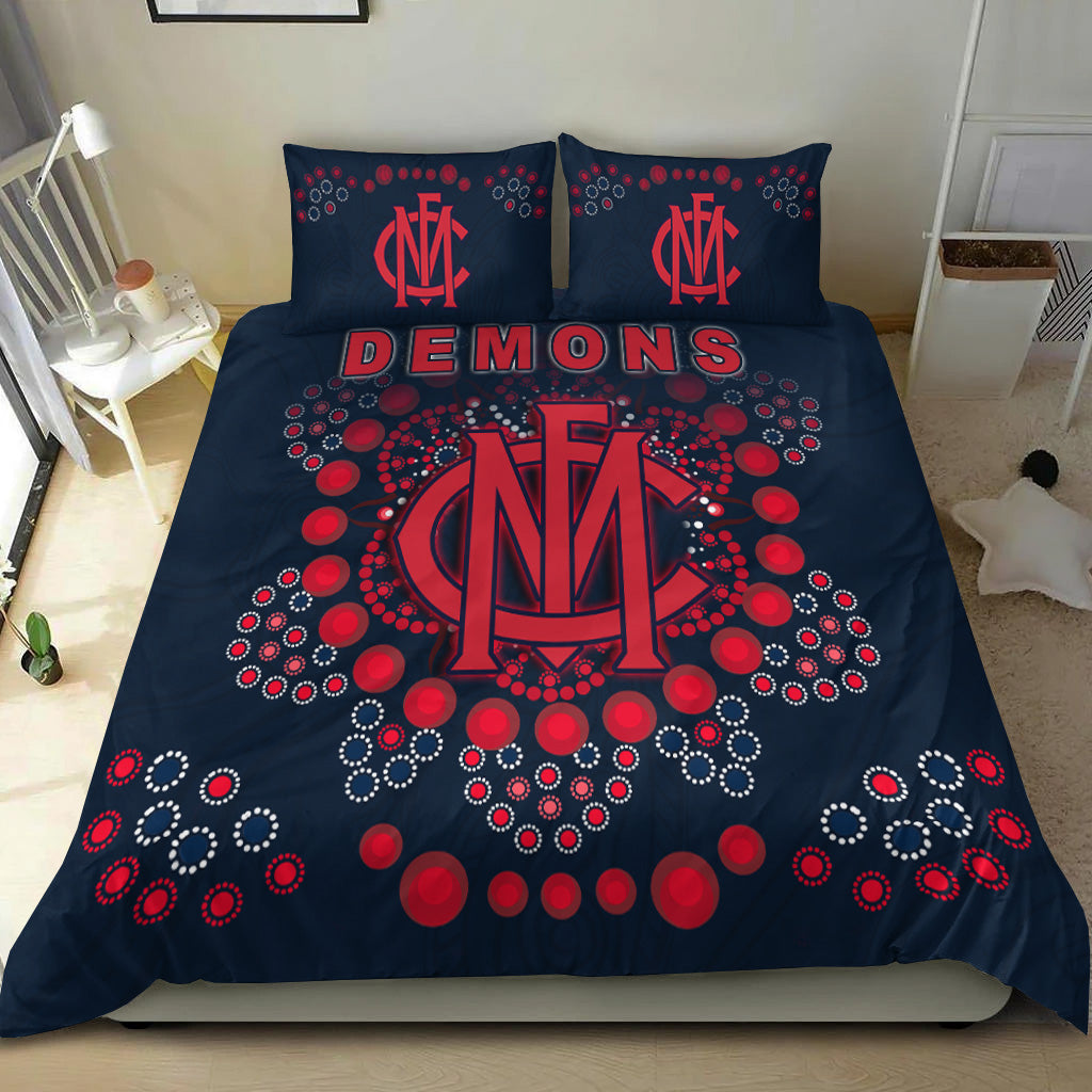 Demons Football Bedding Set Melbourne Indigenous - Vibe Hoodie Shop