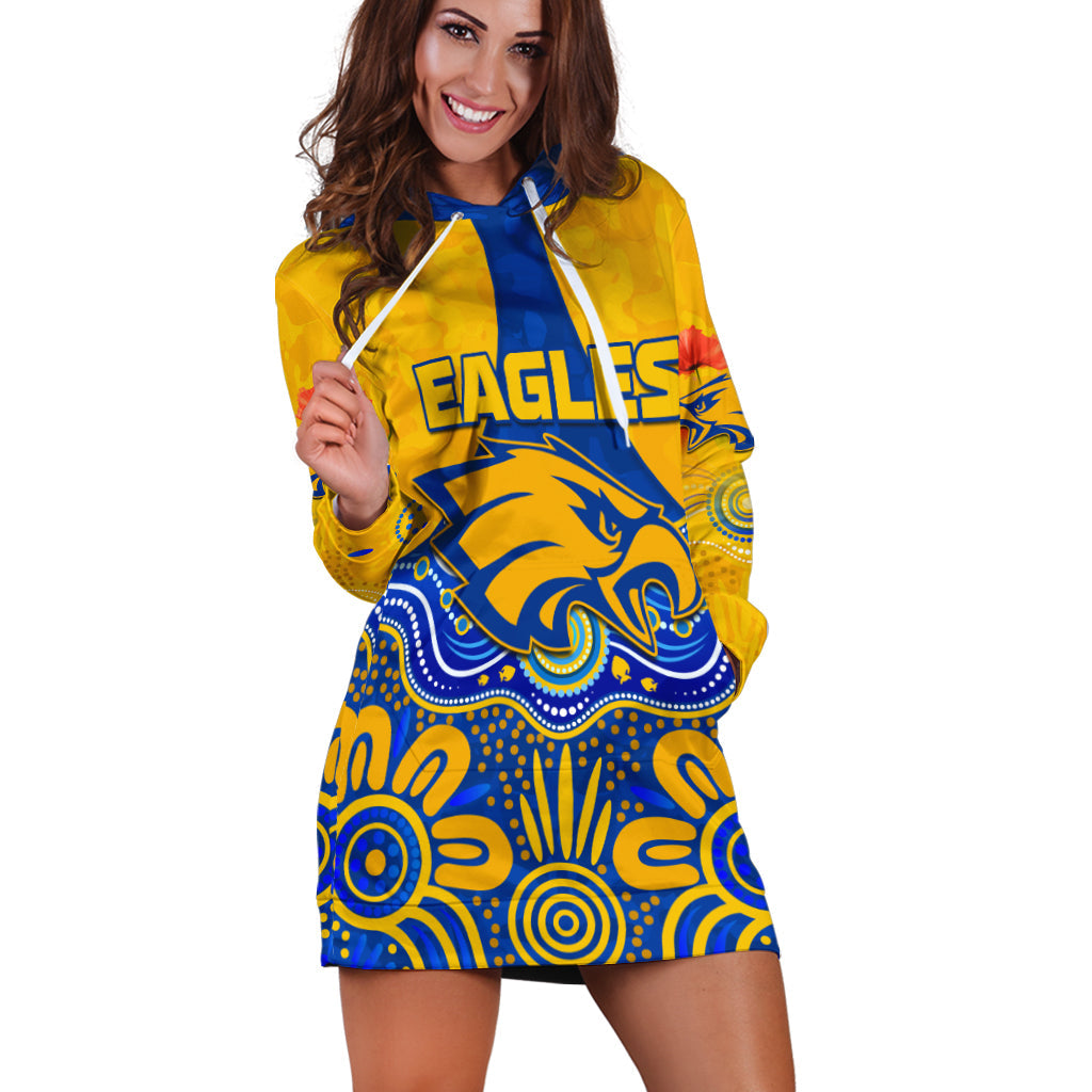 (Custom Personalised) Eagles ANZAC 2022 Hoodie Dress West Coast Aboriginal Remember Them - Vibe Hoodie Shop