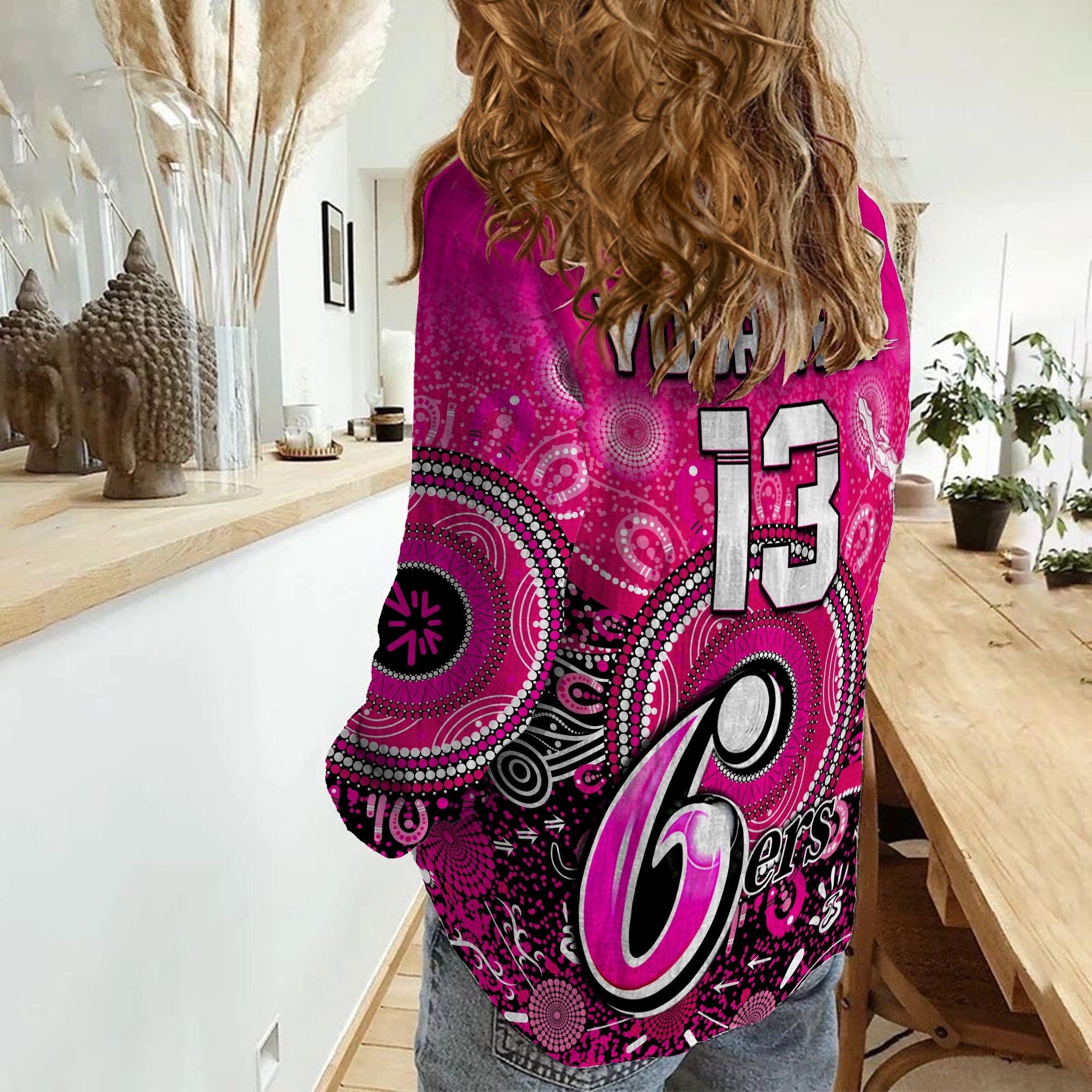 (Custom Text and Number) Sydney Sixers Women Casual Shirt Aboriginal Australia Cricket Champion - Vibe Hoodie Shop