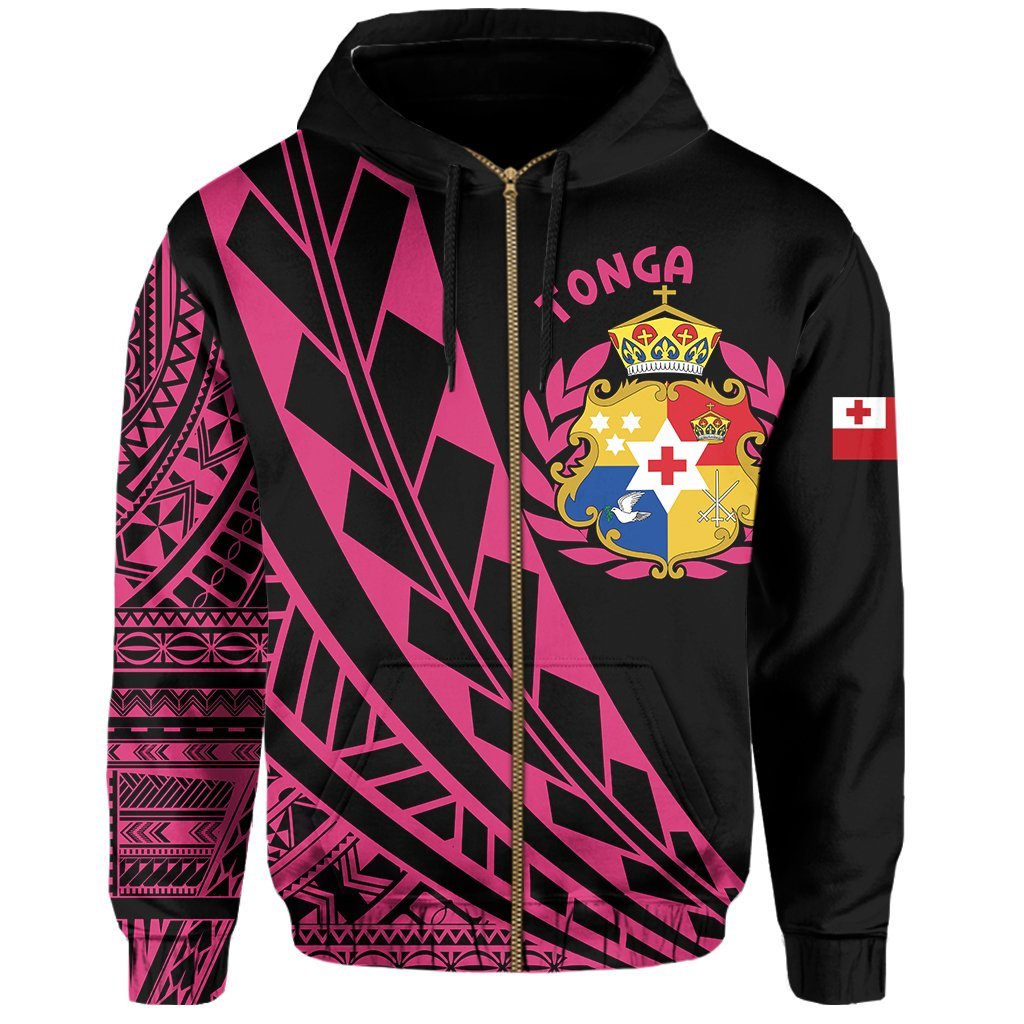 Tonga Zip Hoodie - Nesian Pink - Vibe Hoodie Shop