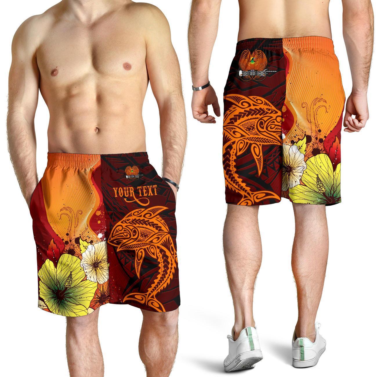 Papua New Guinea Custom Personalised Men's Shorts - Tribal Tuna Fish - Vibe Hoodie Shop