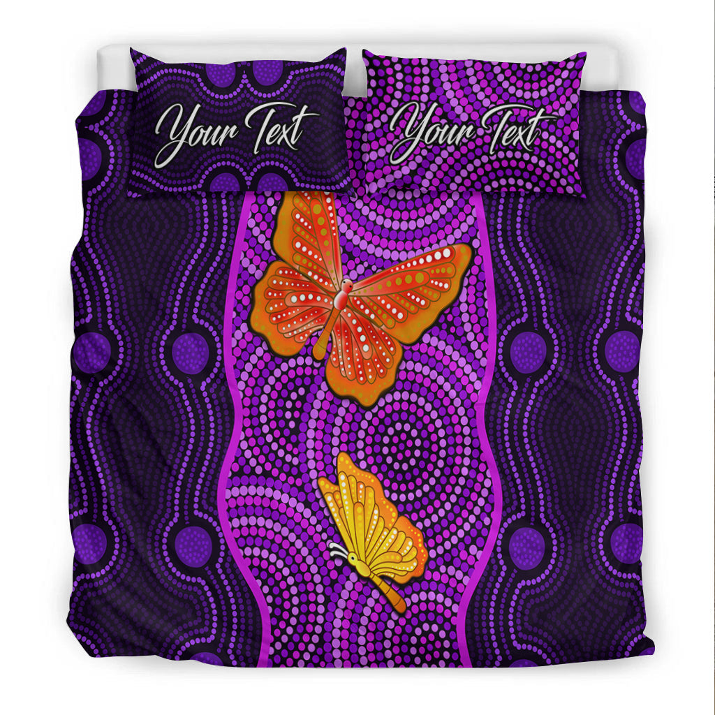 (Custom Personalised) Aboriginal Dot Bedding Set Butterfly Natural Beauty - Vibe Hoodie Shop