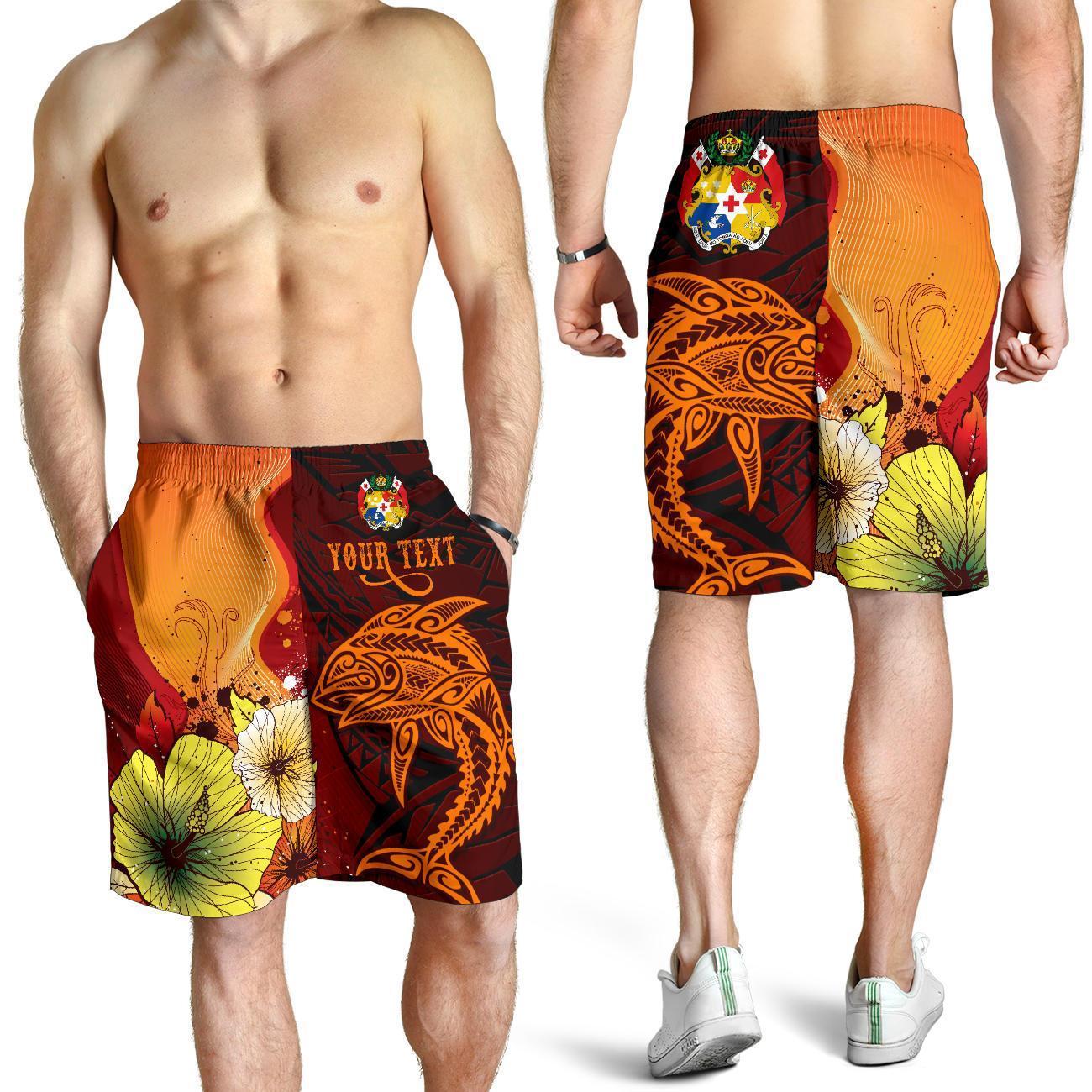 Tonga Custom Personalised Men's Shorts - Tribal Tuna Fish - Vibe Hoodie Shop