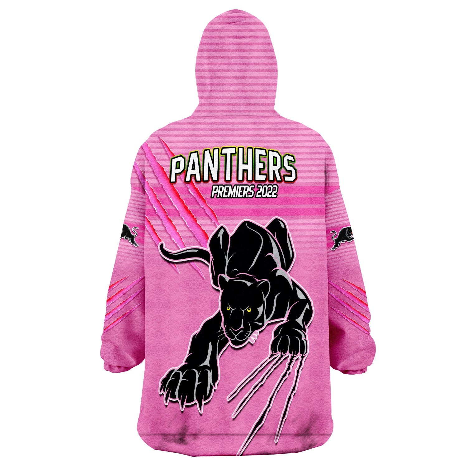 Panthers Proud Wearable Blanket Hoodie Back to Back Premiers 2022 Version Pink - Vibe Hoodie Shop