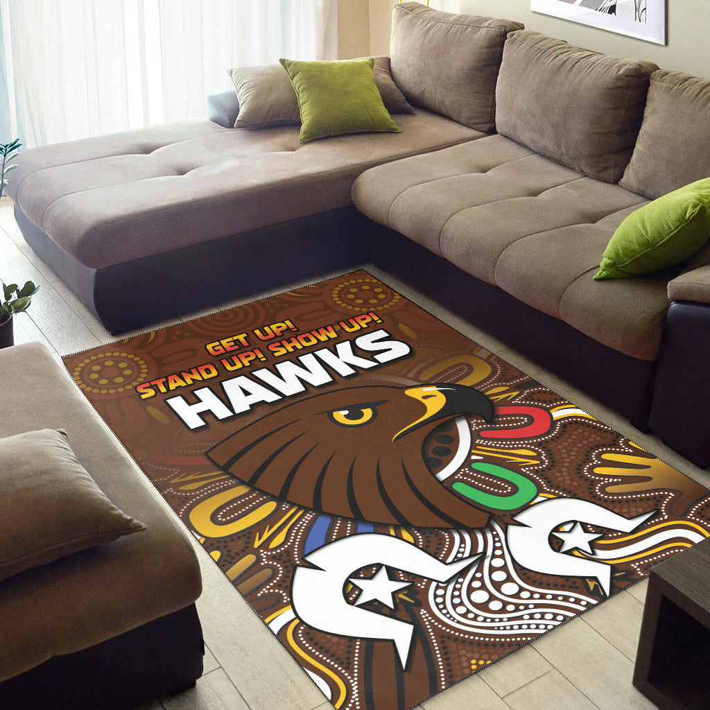 Hawks NAIDOC Week Area Rug Hawthorn Football Aboriginal - Vibe Hoodie Shop