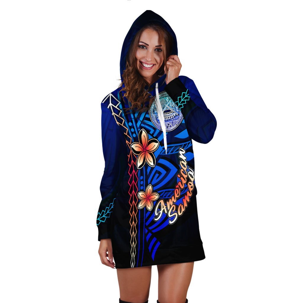 American Samoa Hoodie Dress - Vintage Tribal Mountain - Vibe Hoodie Shop