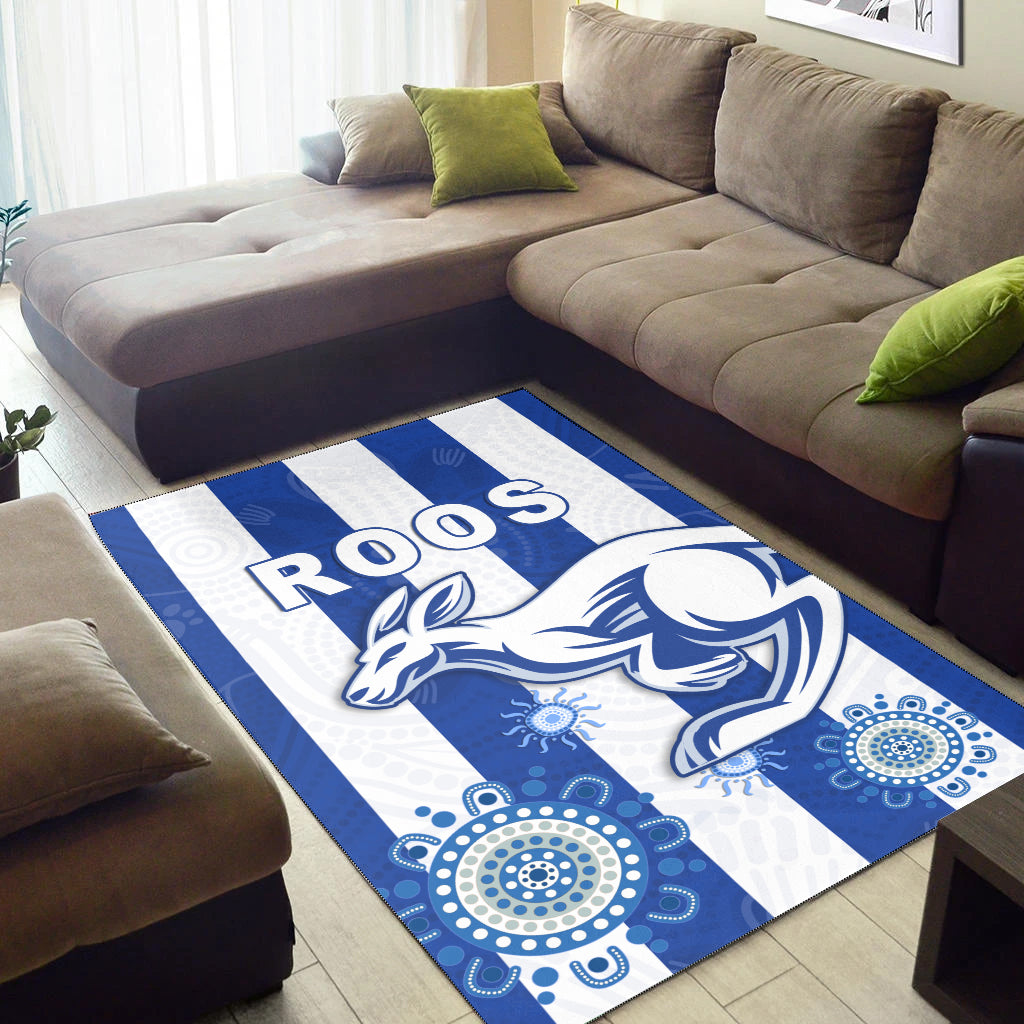 Roos Football North Melbourne Area Rug Simple Indigenous - Vibe Hoodie Shop