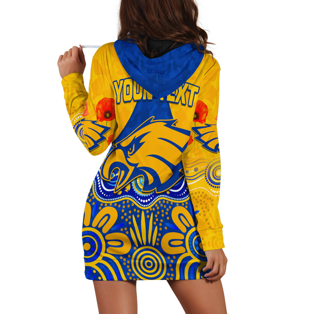 (Custom Personalised) Eagles ANZAC 2022 Hoodie Dress West Coast Aboriginal Remember Them - Vibe Hoodie Shop