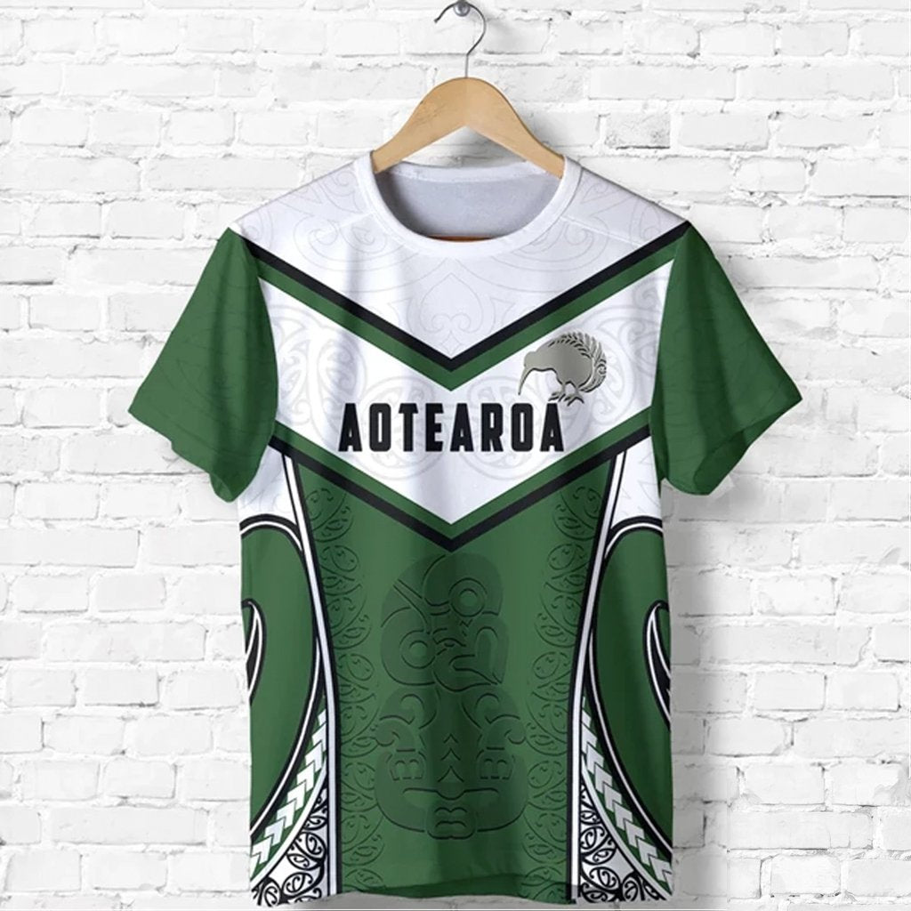 New Zealand Green Rugby Shirt, Aotearoa Hei Tiki Rugby T shirt - Vibe Hoodie Shop