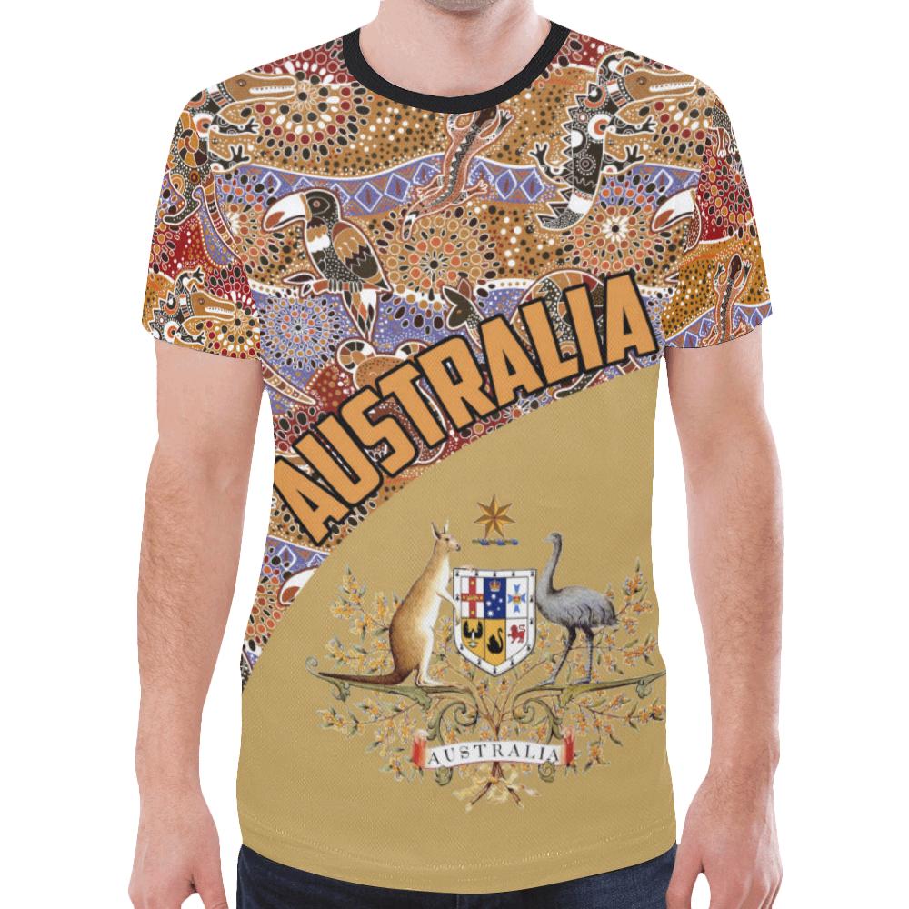 Aboriginal T shirt, Australian Coat Of Arms Koala Kangaroo - Vibe Hoodie Shop